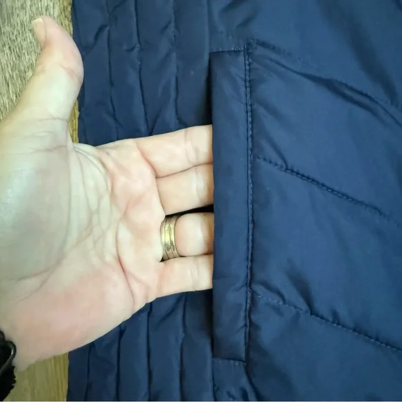 Talbots Navy Quilted Vest with Pink Accents - Picture 3 of 7